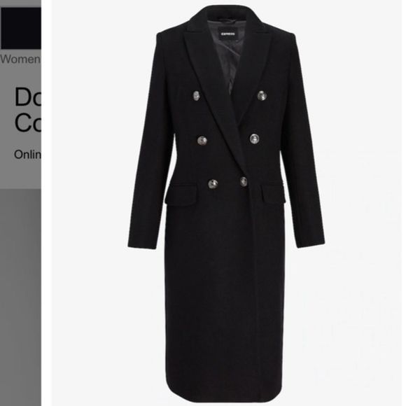 COPY - Double Breasted Wool-Blend Coat XS express women's jacket coat winter sw… - Picture 4 of 7